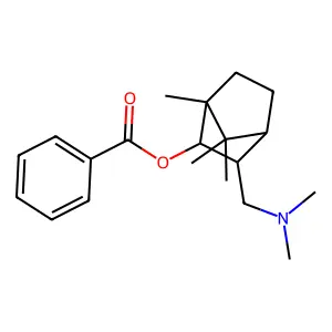 Bicyclo[2.2.1]heptan-2-ol, 3-[(dimethylamino)methyl]-1,7,7-trimethyl-, 2-benzoate structure