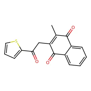 2-Methyl-3-(2-oxo-2-(thienyl)ethyl)naphthoquinone structure
