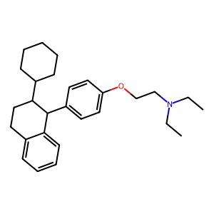 2-(p-(2-Cyclohexyl-1,2,3,4-tetrahydro-1-naphthyl)phenoxy)triethylamine structure