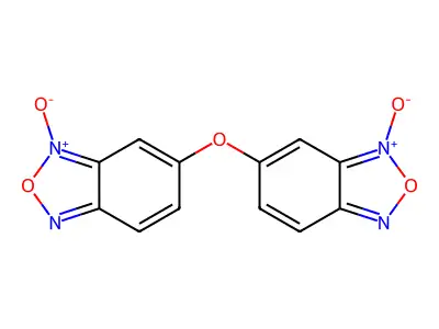6-[(3-Oxido-2,1,3-benzoxadiazol-3-ium-5-yl)oxy]-2,1,3-benzoxadiazol-1-ium-1-olate structure