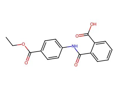 N-(4-Ethoxycarbonylphenyl)phthalamic acid structure