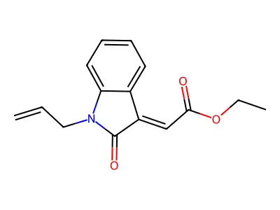 ethyl 2-(1-allyl-2-oxo-1,2-dihydro-3H-indol-3-yliden)acetate structure