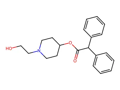 1-(2-Hydroxyethyl)-4-piperidinyl diphenylacetate structure