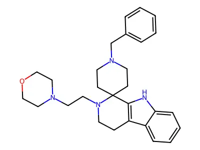 Spiro(piperidine-4,1'-(1H)pyrido(3,4-b)indole), 2',3',4',9'-tetrahydro-2'-(2-(4-morpholinyl)ethyl)-1-(phenylmethyl)- structure