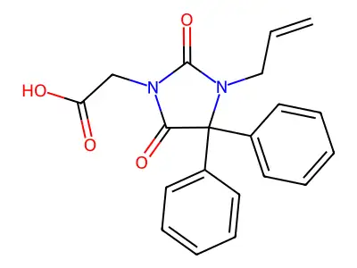 1-Imidazolidineacetic acid, 2,5-dioxo-4,4-diphenyl-3-(2-propenyl)- structure