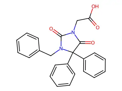 1-Imidazolidineacetic acid, 2,5-dioxo-4,4-diphenyl-3-(phenylmethyl)- structure