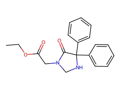 1-Imidazolidineacetic acid, 4,4-diphenyl-5-oxo-, ethyl ester structure