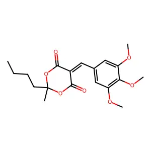 2-Butyl-2-methyl-5-(3,4,5-trimethoxybenzylidene)-1,3-dioxane-4,6-dione structure