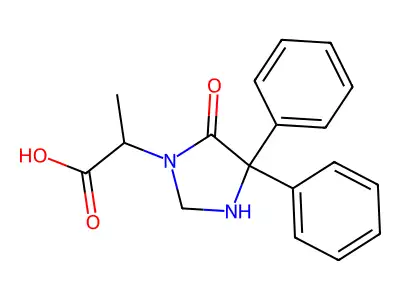 2-(5-Oxo-4,4-diphenylimidazolidin-1-yl)propanoic acid structure