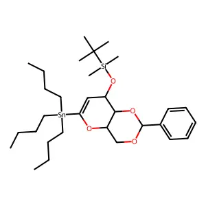 4,6-O-Benzylidene-3-O-tert-butyldimethylsilyl-1-tributylstannylglucal structure