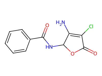 N-(3-amino-4-chloro-5-oxo-2,5-dihydro-2-furanyl)benzenecarboxamide structure