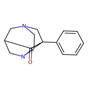 1-Phenyl-3,6-diaza-tricyclo(4.3.1.1(3,8))undecan-9-one structure