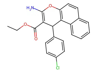 ethyl 3-amino-1-(4-chlorophenyl)-1H-benzo[f]chromene-2-carboxylate structure
