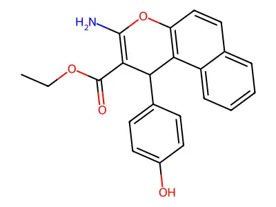 ethyl 3-amino-1-(4-hydroxyphenyl)-1H-benzo[f]chromene-2-carboxylate structure