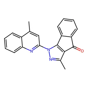 Indeno(1,2-c)pyrazol-4(1H)-one, 3-methyl-1-(4-methyl-2-quinolinyl)- structure