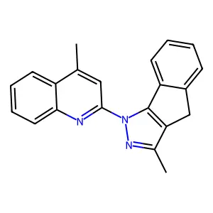 Indeno(1,2-c)pyrazole, 1,4-dihydro-3-methyl-1-(4-methyl-2-quinolinyl)- structure