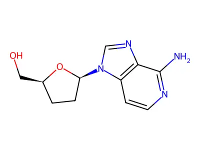 4-Amino-1-(2,3-dideoxy-beta-D-glycero-pentofuranosyl)-1H-imidazo(4,5-c)pyridine structure