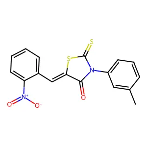 3-(3-methylphenyl)-5-[(2-nitrophenyl)methylidene]-2-sulfanylidene-1,3-thiazolidin-4-one structure