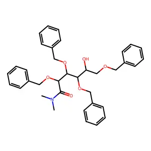 5-hydroxy-N,N-dimethyl-2,3,4,6-tetrakis(phenylmethoxy)hexanamide structure