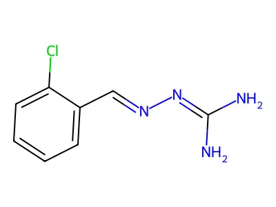 1-[(E)-[(2-chlorophenyl)methylidene]amino]-guanidine structure