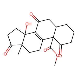 Methyl 14-hydroxy-1,7,17-trioxoandrost-8-ene-19-oate structure