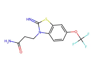 3(2H)-Benzothiazolepropanamide, 2-imino-6-(trifluoromethoxy)- structure