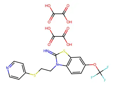 2-Imino-3-(2-(4-pyridylthio)ethyl)-6-trifluoromethoxybenzothiazoline dioxalate structure
