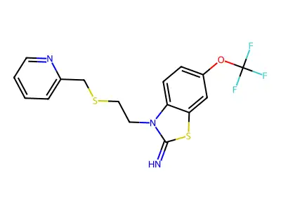 2(3H)-Benzothiazolimine, 3-(2-(4-pyridinylthio)ethyl)-6-(trifluoromethoxy)-, ethanedioate structure