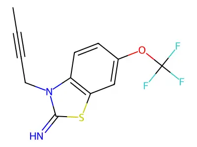 3-(But-2-yn-1-yl)-6-(trifluoromethoxy)-1,3-benzothiazol-2(3H)-imine structure