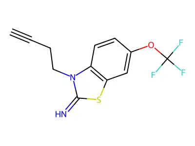 3-(But-3-yn-1-yl)-6-(trifluoromethoxy)-1,3-benzothiazol-2(3H)-imine structure