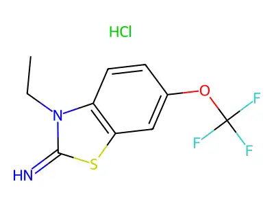 3-Ethyl-2-imino-6-trifluoromethoxybenzothiazoline hydrochloride structure