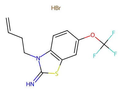 2(3H)-Benzothiazolimine, 3-(3-butenyl)-6-(trifluoromethoxy)-, monohydrobromide structure