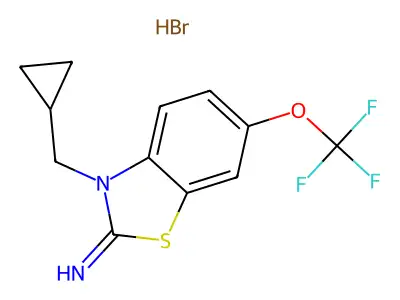 3-Cyclopropylmethyl-2-imino-6-trifluoromethoxybenzothiazoline hydrobromide structure