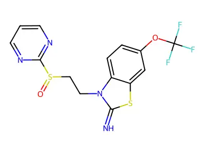 3-(2-(2-Pyrimidinylsulfinyl)ethyl)-6-(trifluoromethoxy)-2(3H)-benzothiazolimine structure