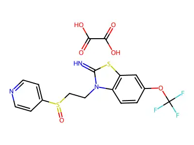2-Imino-3-(2-(4-pyridylsulphinyl)ethyl)-6-trifluoroomethoxybenzothiazoline oxalate structure