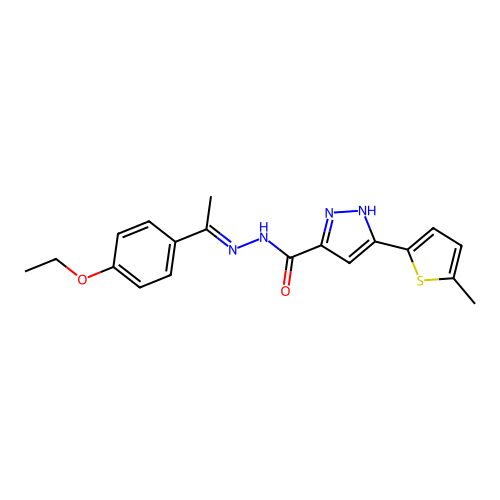N'-(1-(4-Ethoxyphenyl)ethylidene)3-(5-ME-2-thienyl)-1H-pyrazole-5-carbohydrazide structure