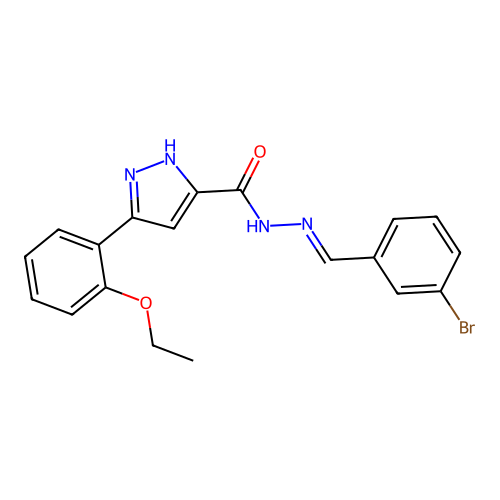 N'-(3-Bromobenzylidene)-3-(2-ethoxyphenyl)-1H-pyrazole-5-carbohydrazide structure