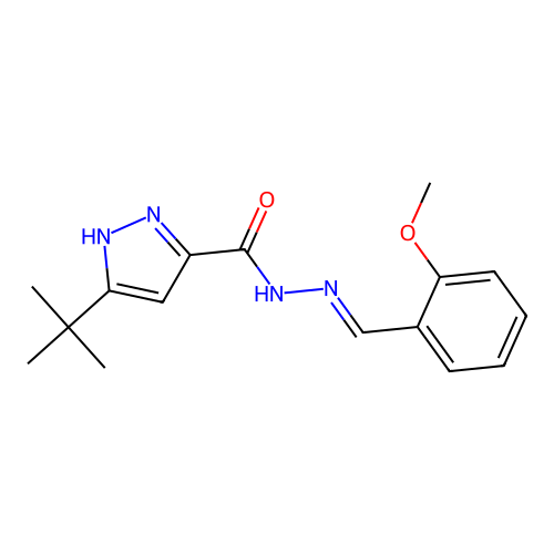 3-tert-butyl-N'-[(E)-(2-methoxyphenyl)methylidene]-1H-pyrazole-5-carbohydrazide structure