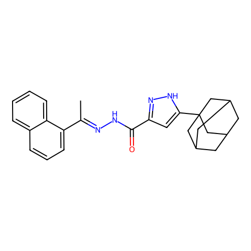 3-(1-Adamantyl)-N'-[(E)-1-(1-naphthyl)ethylidene]-1H-pyrazole-5-carbohydrazide structure