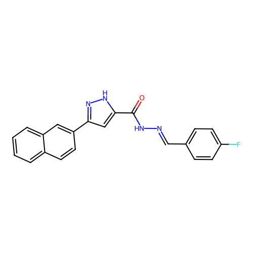 N'-(4-fluorobenzylidene)-3-(2-naphthyl)-1H-pyrazole-5-carbohydrazide structure