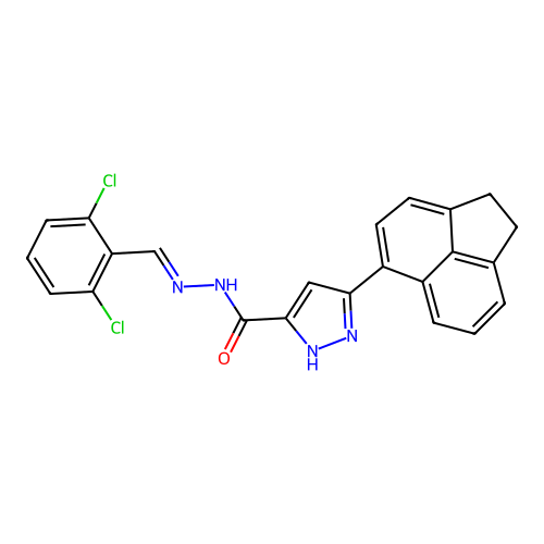 N'-[(E)-(2,6-dichlorophenyl)methylidene]-3-(1,2-dihydroacenaphthylen-5-yl)-1H-pyrazole-5-carbohydrazide structure