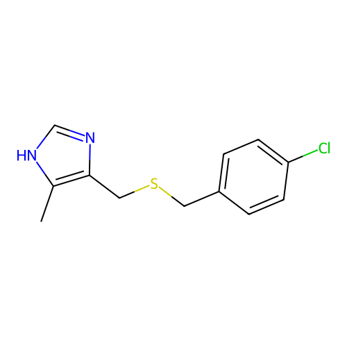 4-chlorobenzyl (5-methyl-1H-imidazol-4-yl)methyl sulfide structure