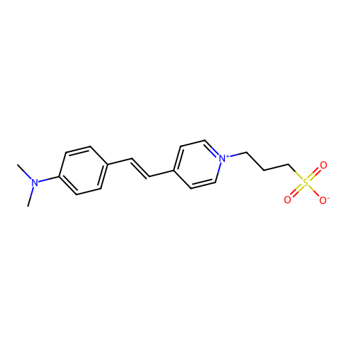 3-[4-[2-[4-(Dimethylamino)phenyl]ethenyl]pyridin-1-ium-1-yl]propane-1-sulfonate structure