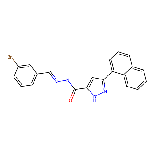 5-Naphthalen-1-YL-2H-pyrazole-3-carboxylic acid (3-bromo-benzylidene)-hydrazide structure