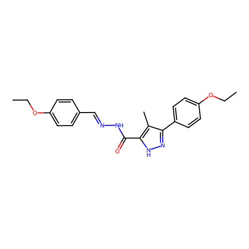 3-(4-ethoxyphenyl)-N'-[(E)-(4-ethoxyphenyl)methylidene]-4-methyl-1H-pyrazole-5-carbohydrazide structure