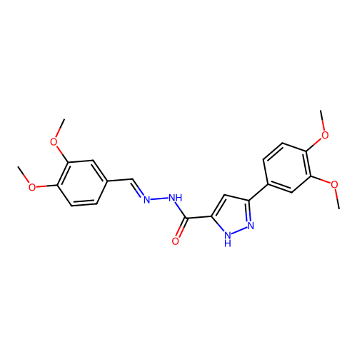 3-(3,4-dimethoxyphenyl)-N'-[(E)-(3,4-dimethoxyphenyl)methylidene]-1H-pyrazole-5-carbohydrazide structure
