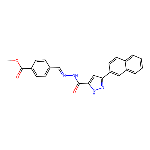 Methyl 4-(2-((3-(2-naphthyl)-1H-pyrazol-5-YL)carbonyl)carbohydrazonoyl)benzoate structure