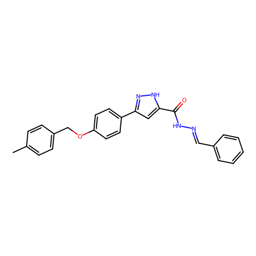 N'-Benzylidene-3-(4-((4-methylbenzyl)oxy)phenyl)-1H-pyrazole-5-carbohydrazide structure