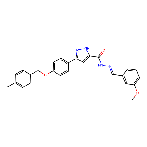 N'-(3-Meo-benzylidene)-3-(4-((4-ME-benzyl)oxy)PH)-1H-pyrazole-5-carbohydrazide structure