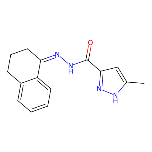 N'-(3,4-dihydro-1(2H)-naphthalenylidene)-3-methyl-1H-pyrazole-5-carbohydrazide structure
